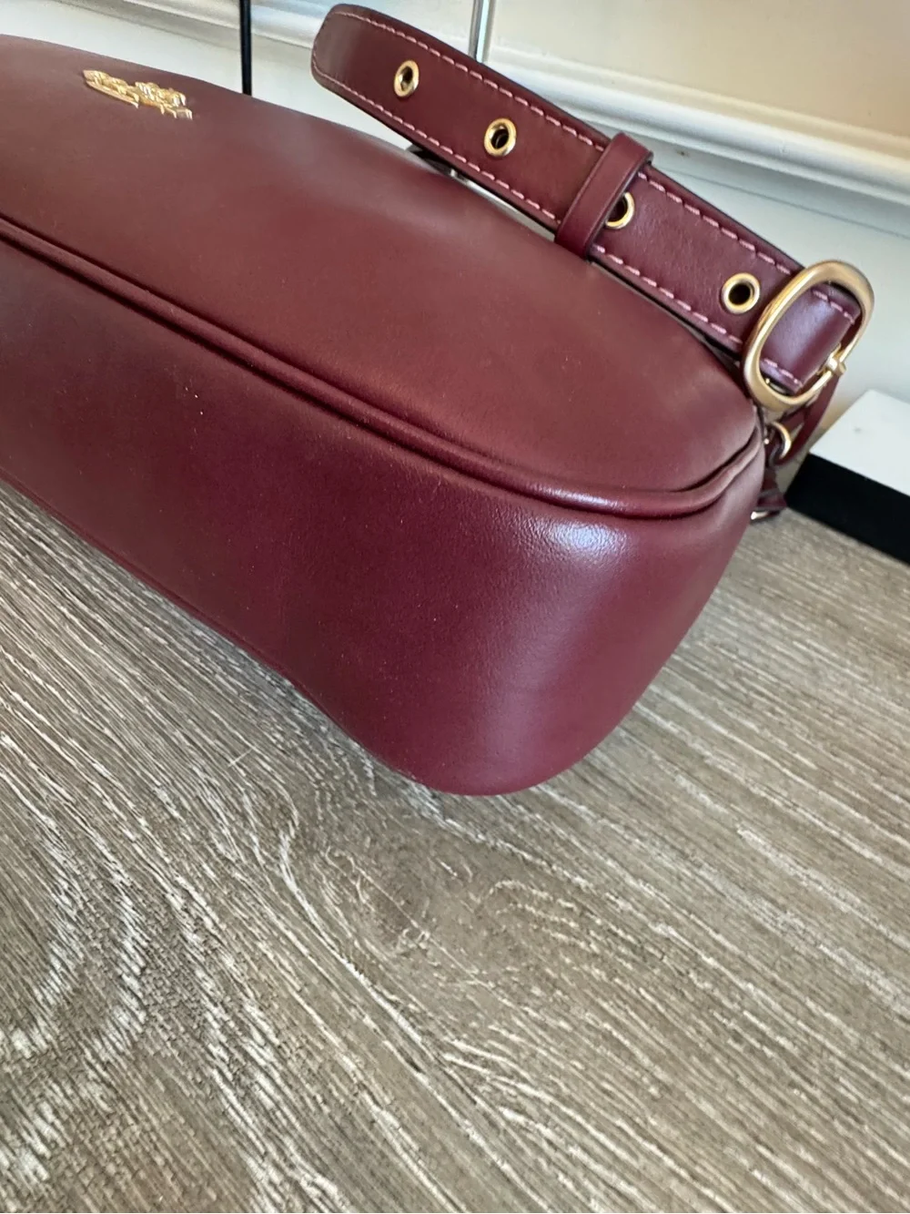 NWT Coach Ella Burgundy Leather Hobo with Gold Hardware